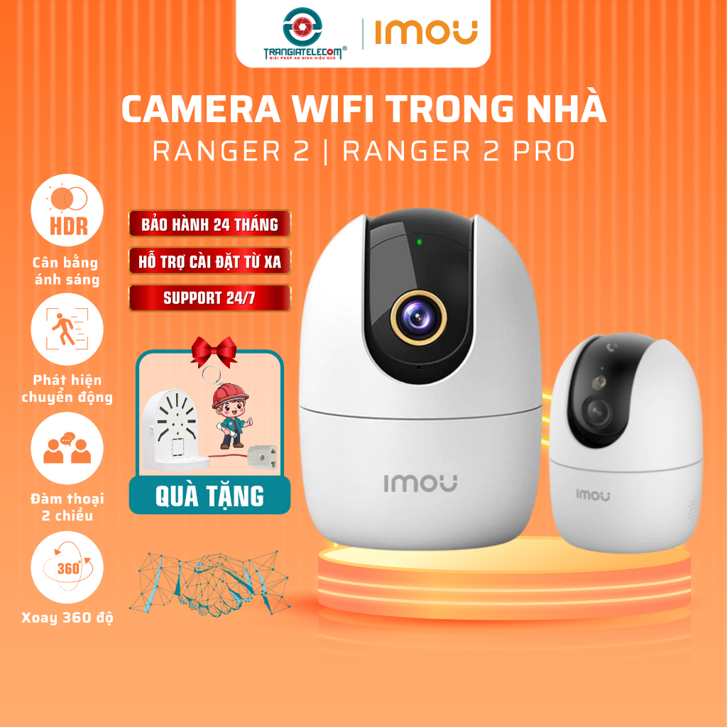 Camera IMOU Wifi A22EP 2MP, A32EP 3MP, A42P 4MP xoay 360 độ đàm thoại 2 chiều - TRANGIATELECOM