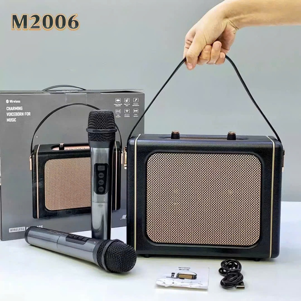 Loa Bluetooth Karaoke M2006 Âm Thanh Siêu Đỉnh Bản Cao Cấp Nhất Tặng Mic Không Dây Hát Karaoke-Linkeetech | BigBuy360 - bigbuy360.vn