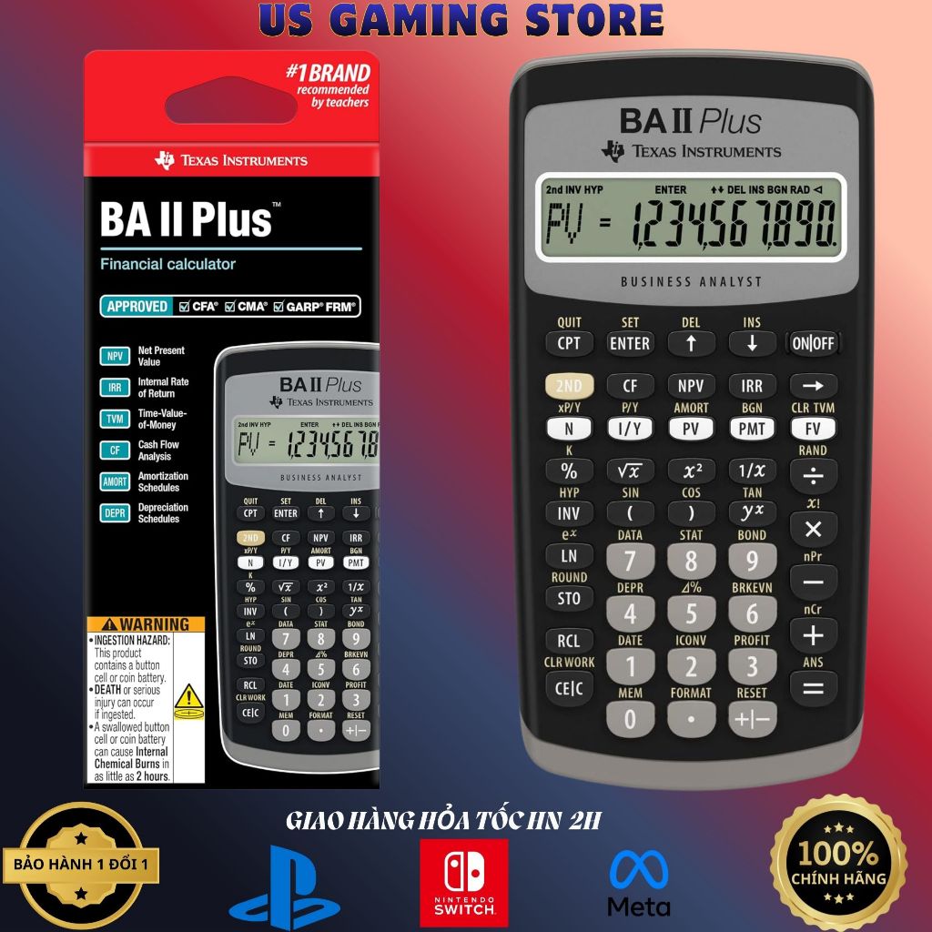 Máy tính Tài chính, CFA, FRM - Texas Instruments BA II Plus