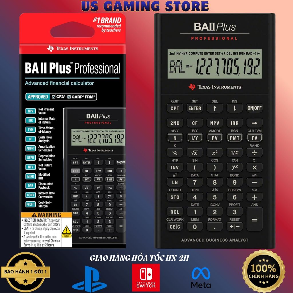 Máy Tính Tài chính Texas Instruments BA II Plus Professional