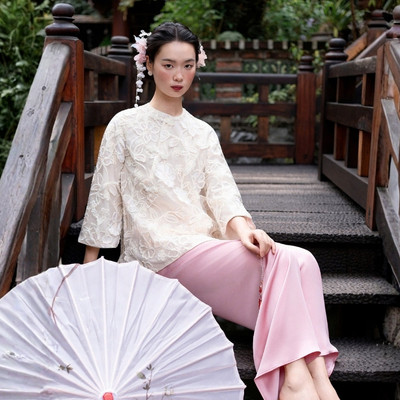 TUBYCATU Áo Thêu Xuân Ca Kiểu Truyền Thống Họa Tiết Hoa Nổi