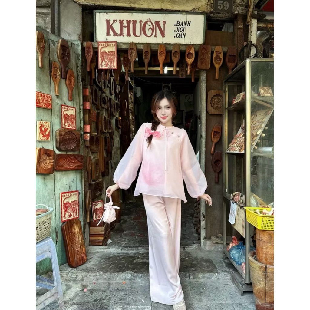Áo Tết Nữ Cách Tay Phồng GUVIE