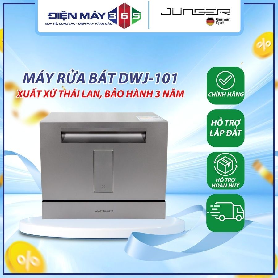 Máy rửa bát Junger DWJ-101 mini, 6 Bộ Nhỏ Gọn Tiết Kiệm Điện Nước