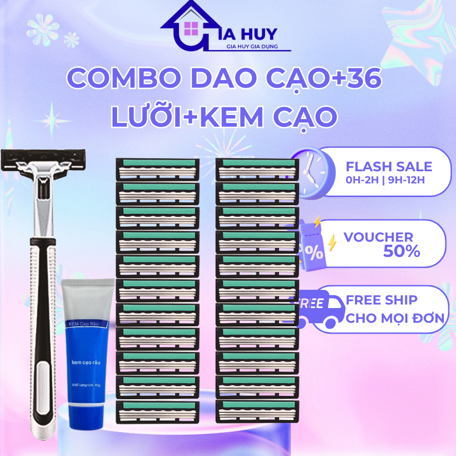 Dao Cạo Râu 108 Lưỡi Kèm Cán Và Kem Cạo Râu – Sạch Mịn, Tiết Kiệm, Dễ Sử Dụng