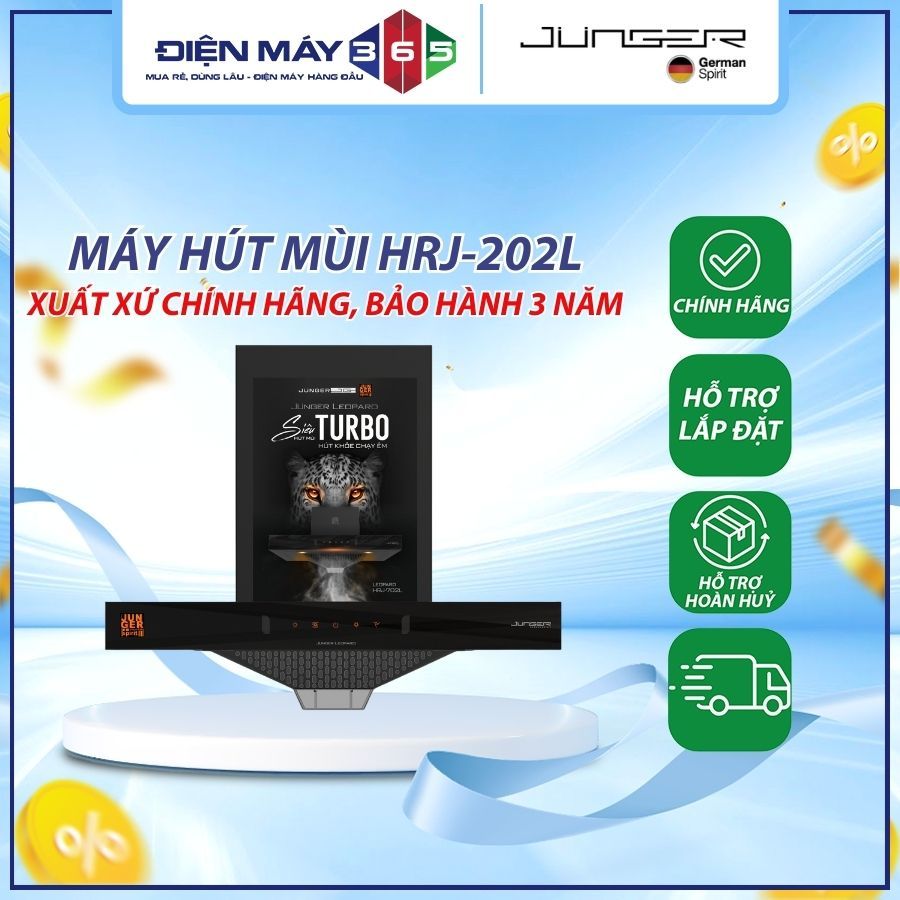 Máy Hút Mùi JUNGER LEOPARD HRJ 702L – Kính Cong Áp Tường Khử Mùi Hiệu Quả