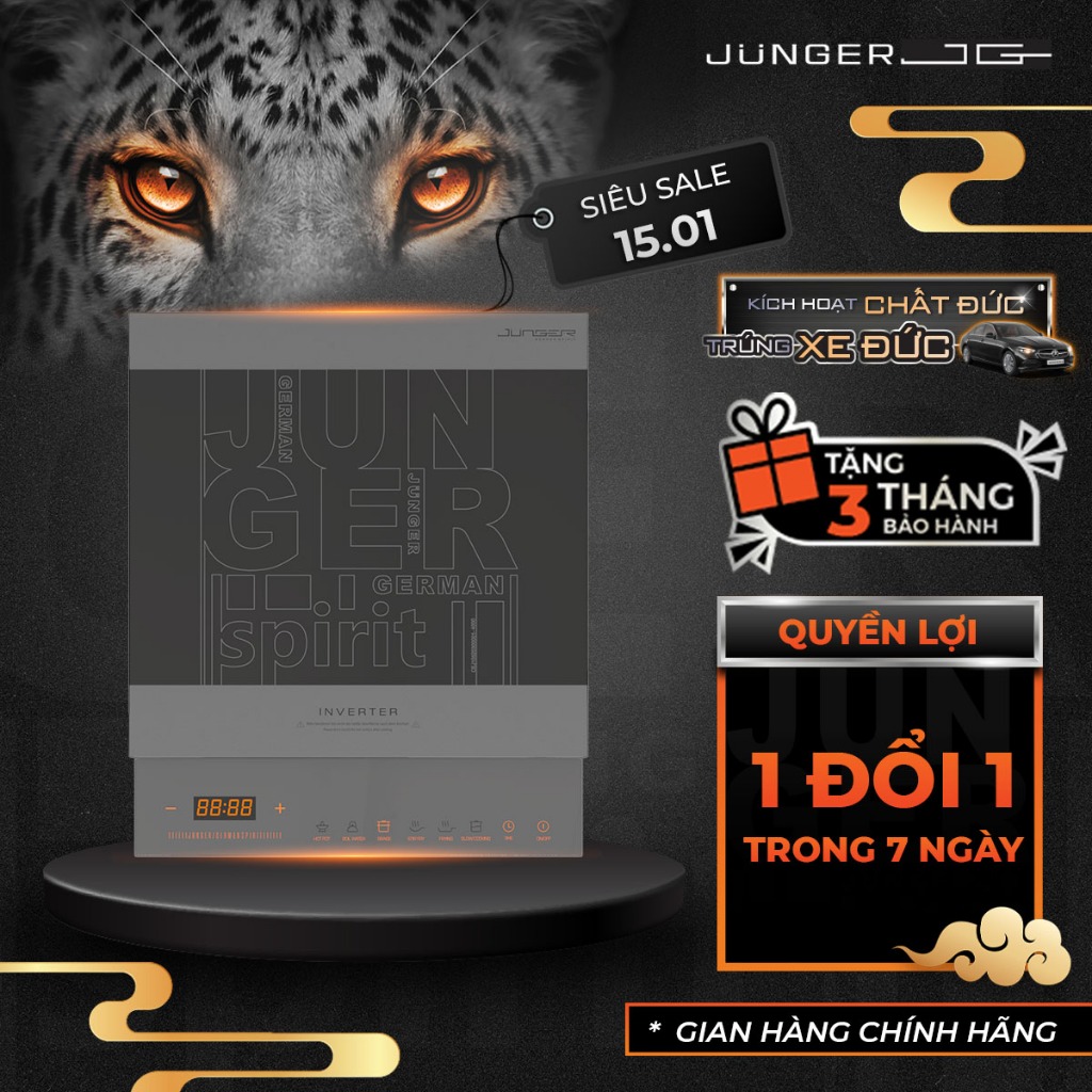 [DEAL ĐỘC QUYỀN] Bếp từ đơn Inverter Junger CEJ-105-I 2000W Siêu tiết kiệm điện Bảo Hành 24 Tháng