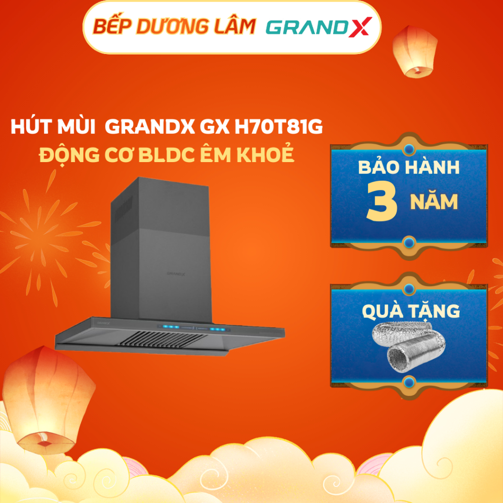 Máy hút mùi GrandX GX H70T81G |Cam kết hàng chính hãng