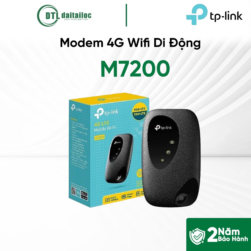 Modem 4g Wifi di động Tp-Link M7200 - Nhỏ gọn, Pin lớn | Chính Hãng | Bảo Hành 24 Tháng
