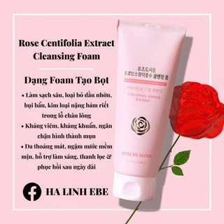 Sữa rửa mặt rose de seoul rose centifolia extract cleansing foam 150g – hạn 2028 Hàn Quốc GA1