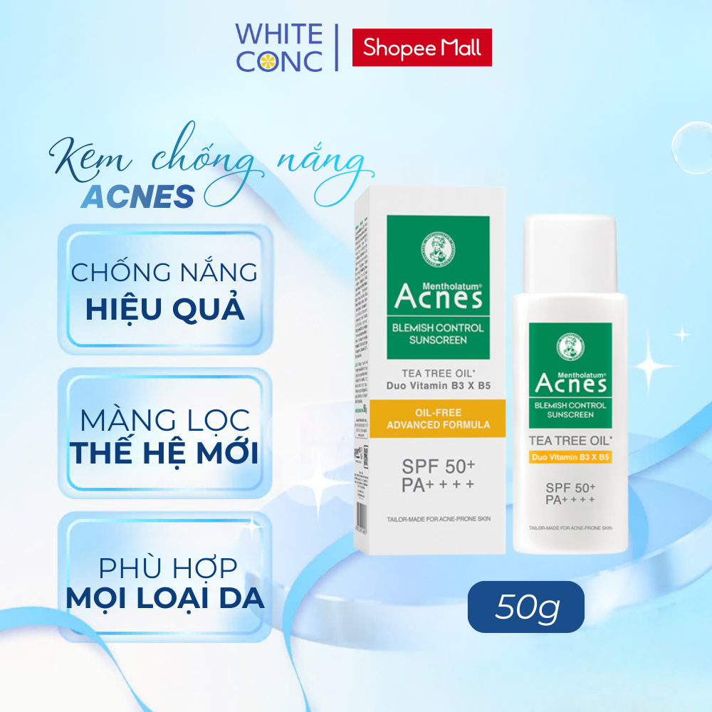 Sữa chống nắng cho da dầu mụn Acnes Blemish Control Sunscreen White Conc 50g