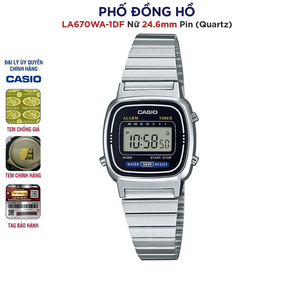 Đồng hồ nữ dây kim loại Casio Anh Khuê Chính hãng LA670WA-1DF