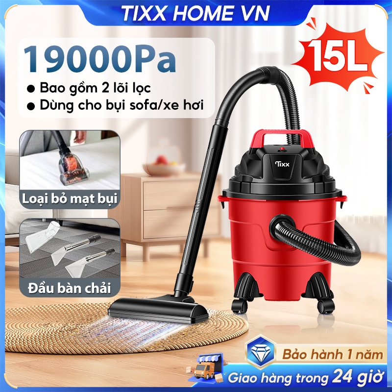 Tixx máy hút bụi 15L Máy hút bụi dùng được cho cả khô và ướt 650W