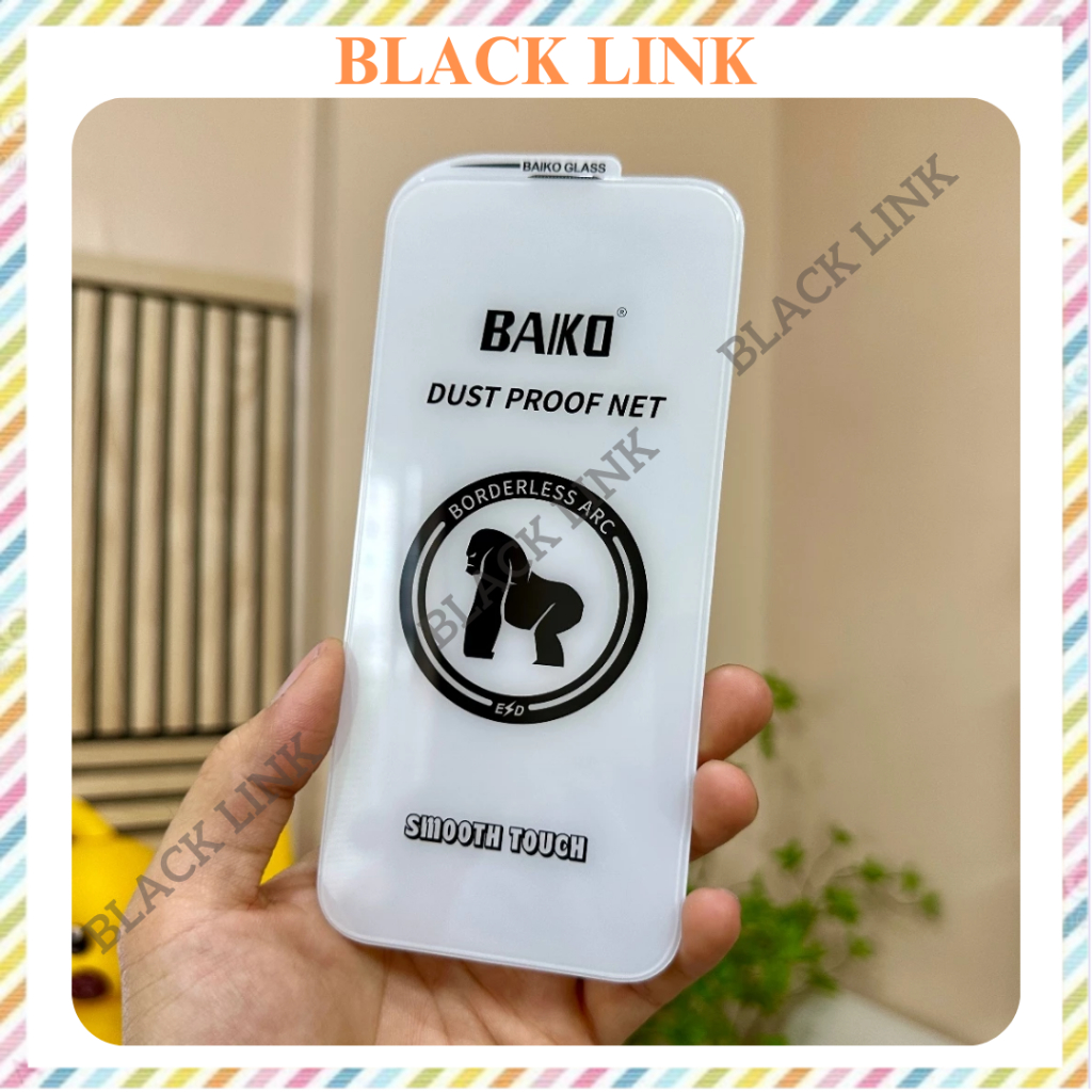 Kính cường lực iphone full màn BAIKO vô cực không viền xr/xsmax/11/12/13/14/15/16/plus/promax