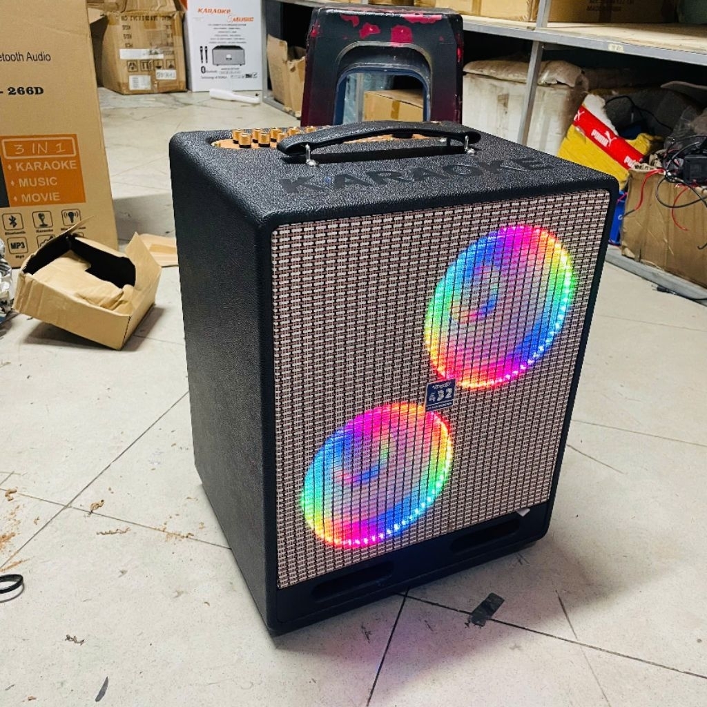 LOA XÁCH TAY BASS 16 ĐÔI, LOA 1 TẤC 6, LOA KARAOKE MINI BO K10, K18, K24 ECHO REVERB SIÊU HAY CÓ LED