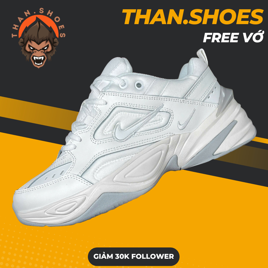Giày Sneaker 𝓜2𝓚 Tekno White Pure Platinum Trắng - Than.Shoes
