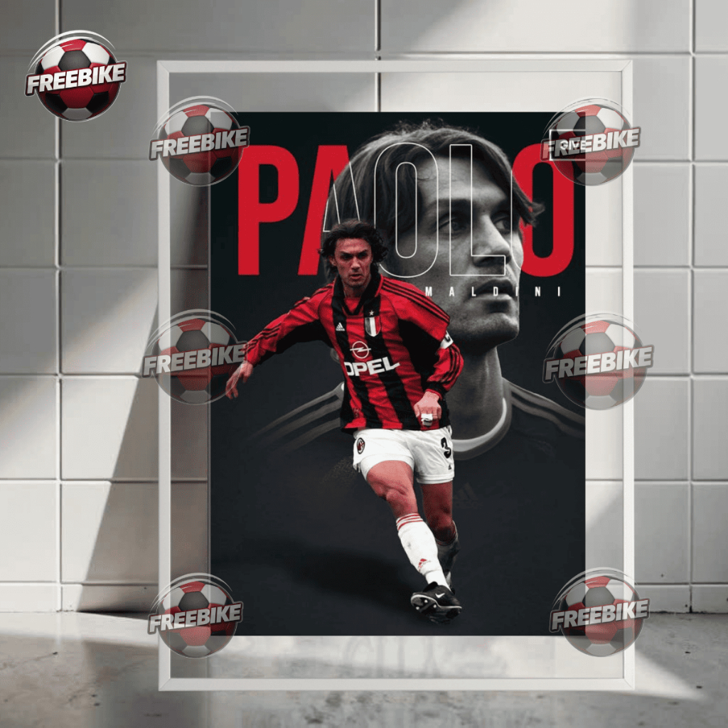 POSTER PAOLO MALDINI KHUNG BẰNG KÍNH PHA LÊ CAO CẤP MẪU 1