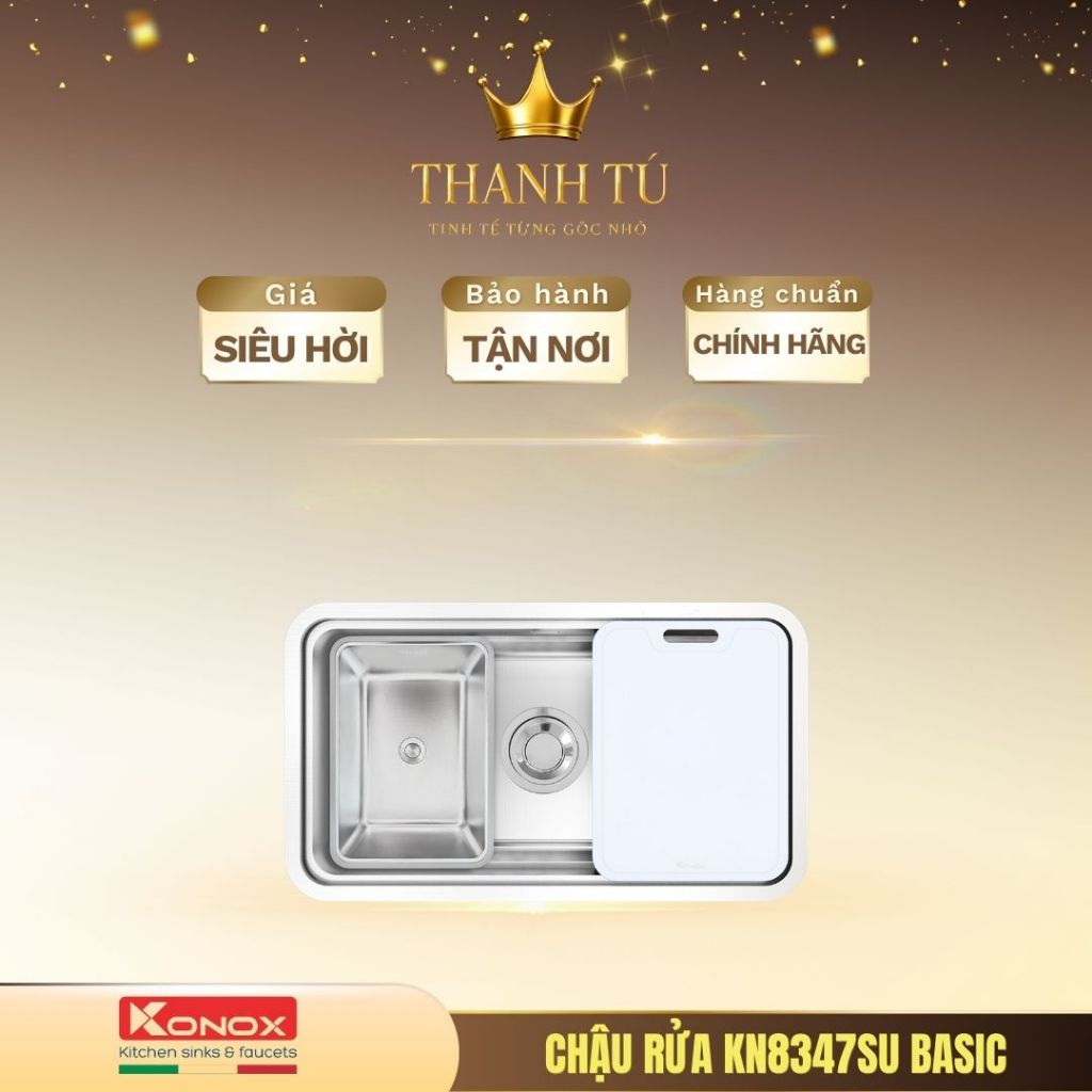 Chậu rửa bát Konox Undermount Sink KN8347SU Dekor Basic Chất Lượng Đỉnh Cao, bảo hành 10 năm