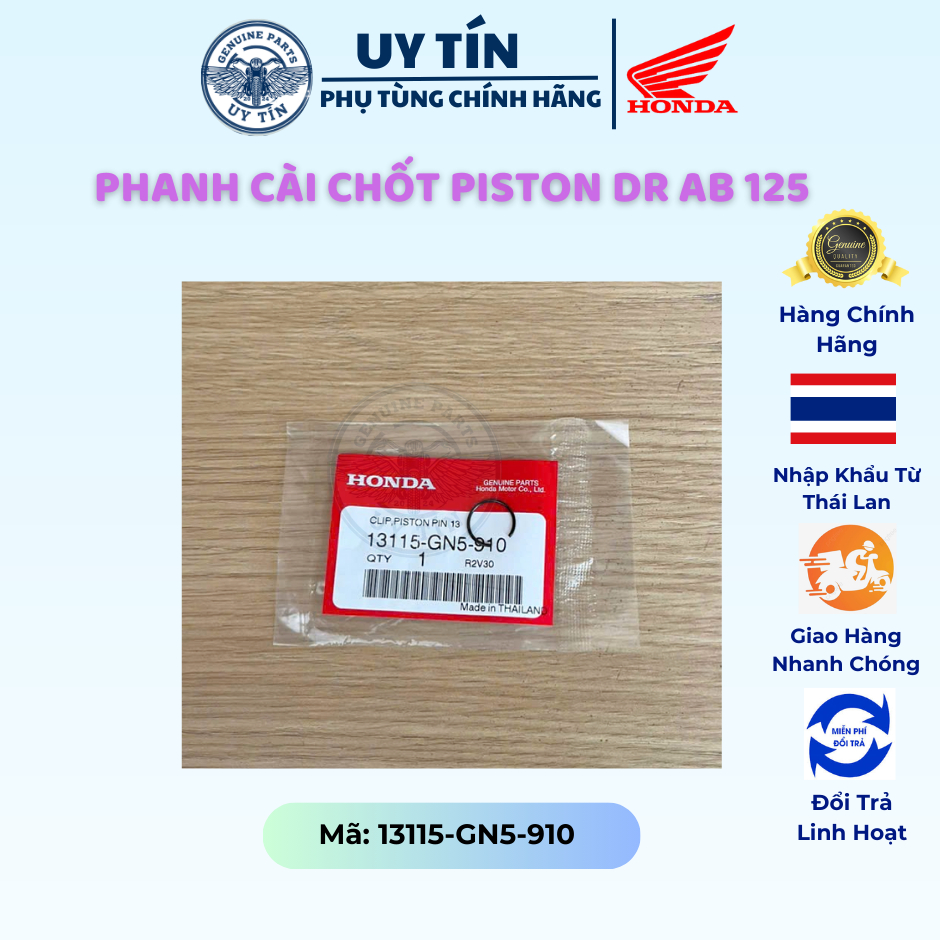 PHANH CÀI CHỐT PISTON DR AB 125 NHẬP KHẨU CHÍNH HÃNG THÁI LAN --- 13115-GN5-910