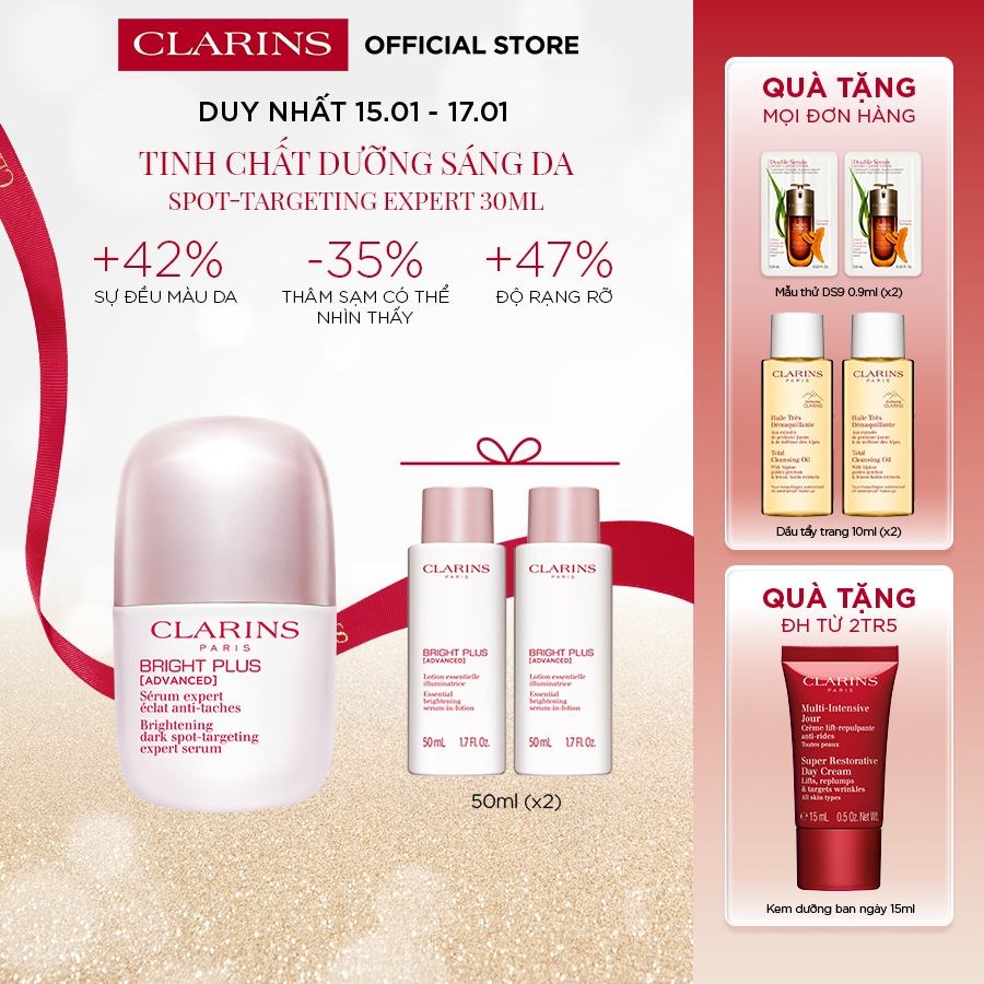 Tinh Chất Dưỡng Sáng Da Clarins Bright Plus [Advanced] Brightening Dark Spot-Targeting Expert Serum 