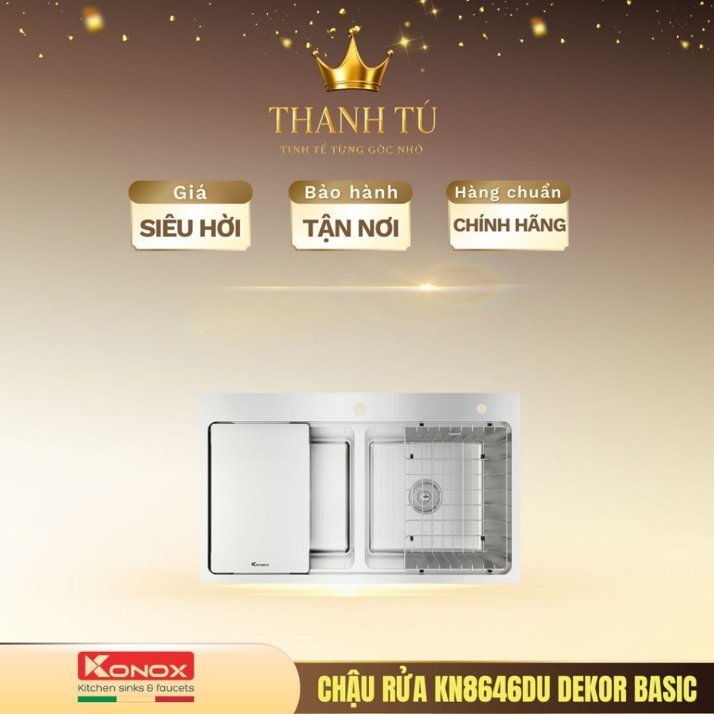 Chậu rửa bát Konox Workstation - Undermount Sink KN8646DU Dekor Basic Thiết Kế Đẹp Mắt