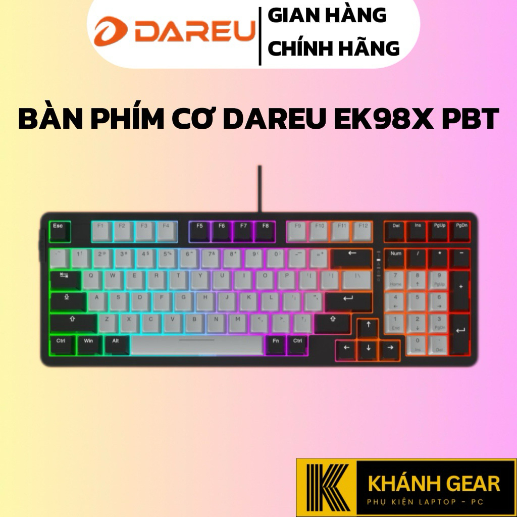 Bàn phím quang cơ DAREU EK98X PBT BLACK-GRAY