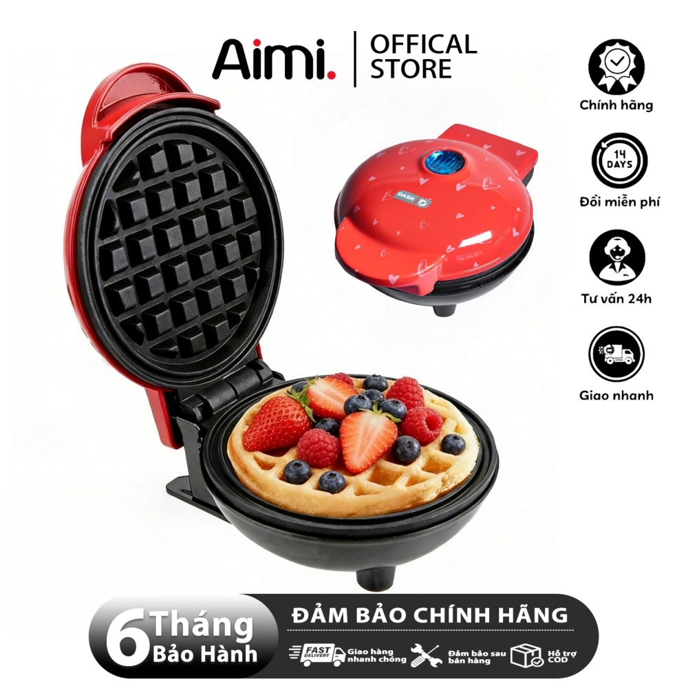 Aimi Phiên bản giới hạn Vỏ trái tim Tết máy làm bánh waffle mini máy làm bánh Máy nướng bánh
