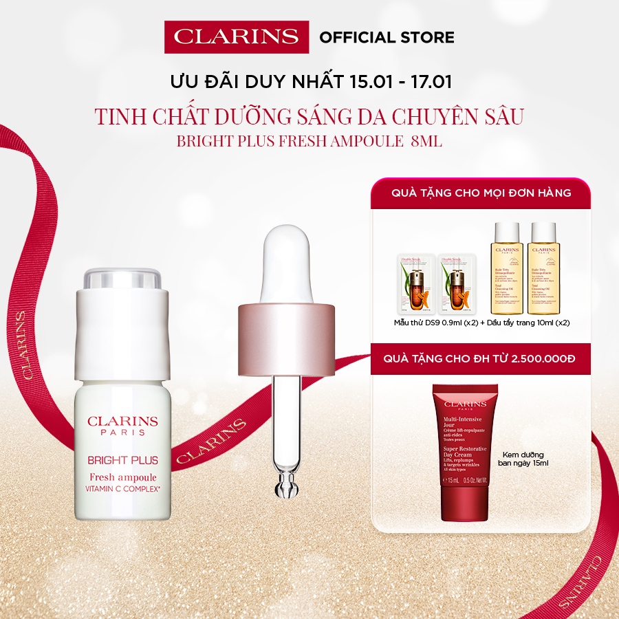 Tinh Chất Dưỡng Sáng Da & Mờ Thâm Nám Clarins Bright Plus Fresh Ampoule 8ml