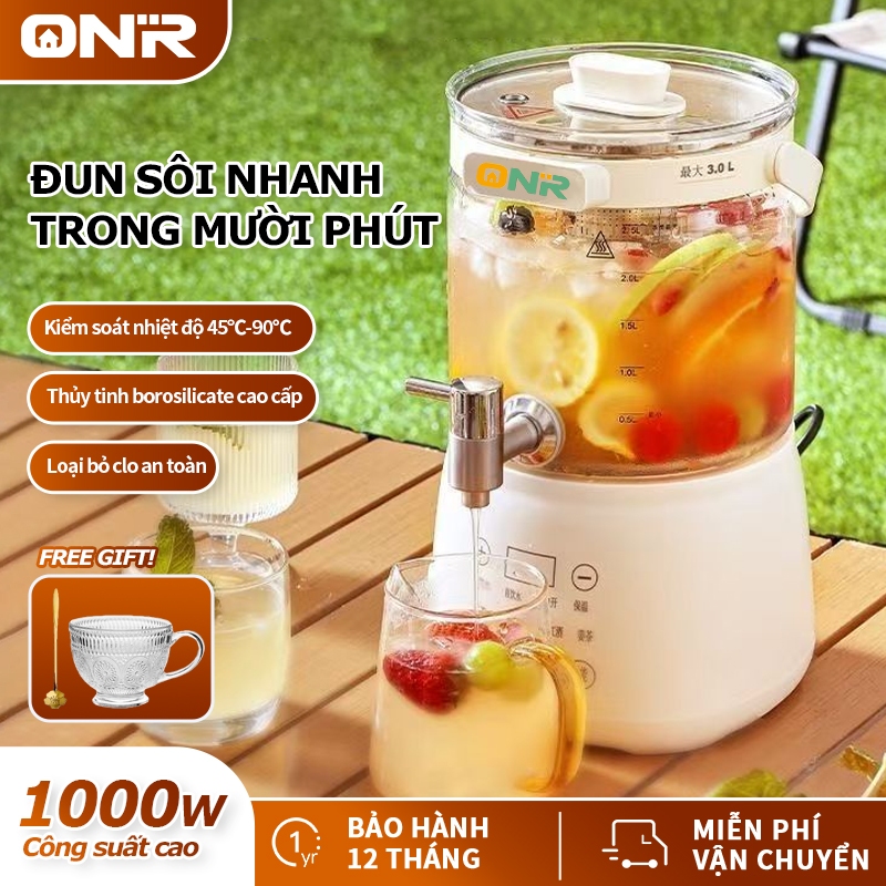 Ấm Đun Siêu Tốc 1000W 3L, Giữ Nóng 72H, Điều Khiển Nhiệt Độ Thông Minh, Vòi Nước Có Bộ Lọc