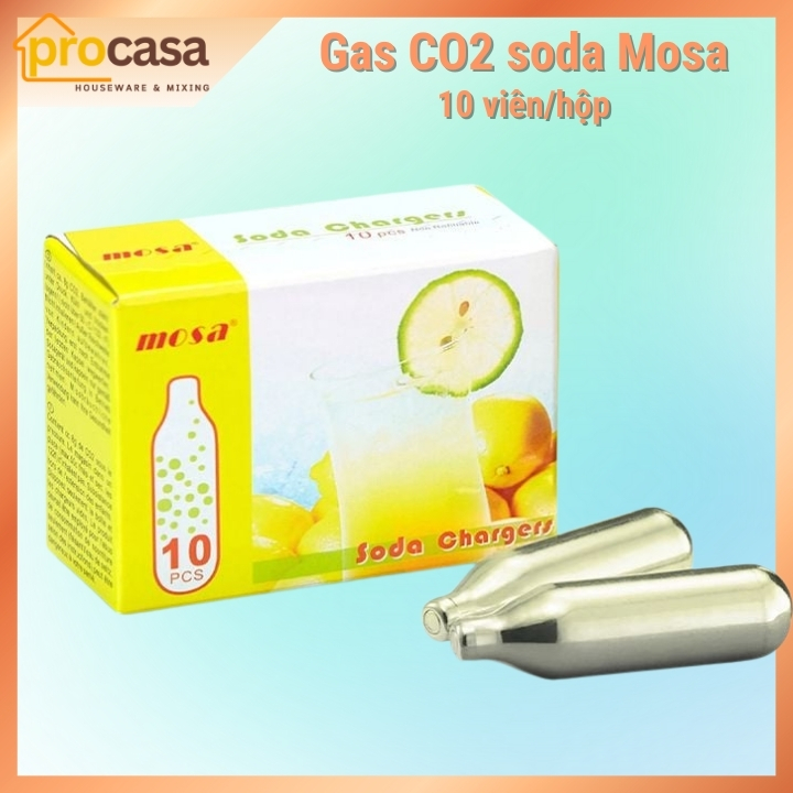 Gas Soda Co2 Mosa Hộp 10 viên - Sản xuất tại Đài Loan
