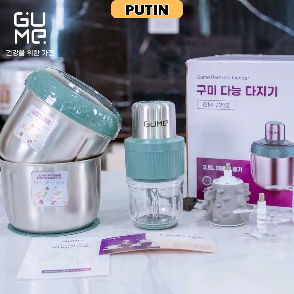 [Độc Quyền 3 Cối] Máy xay thịt 3 Cối đa năng Gume Korea -GM-2252 - Bảo hành 12 tháng - Putin