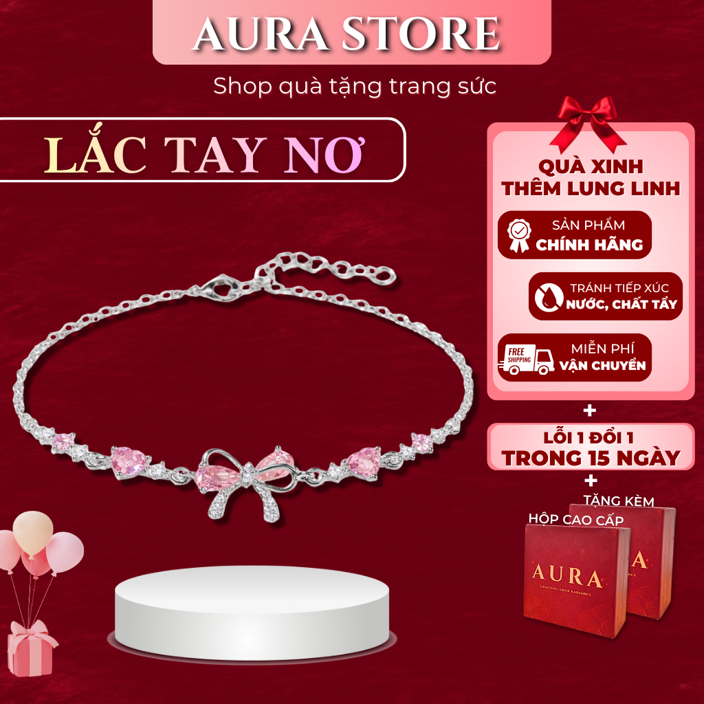 Lắc Tay Nơ AURA STORE Titan Cao Cấp – Trang Sức Nữ, Quà Tặng Bạn Gái Kèm Hộp Sang Trọng | AR67