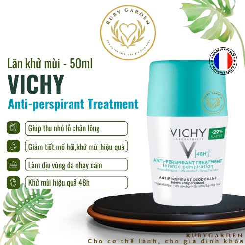 [NK Pháp] Lăn Khử Mùi Vichy Giảm Mồ Hôi, Giữ Khô Thoáng Suốt 48h Traitement Anti – Transpirant 48h 5