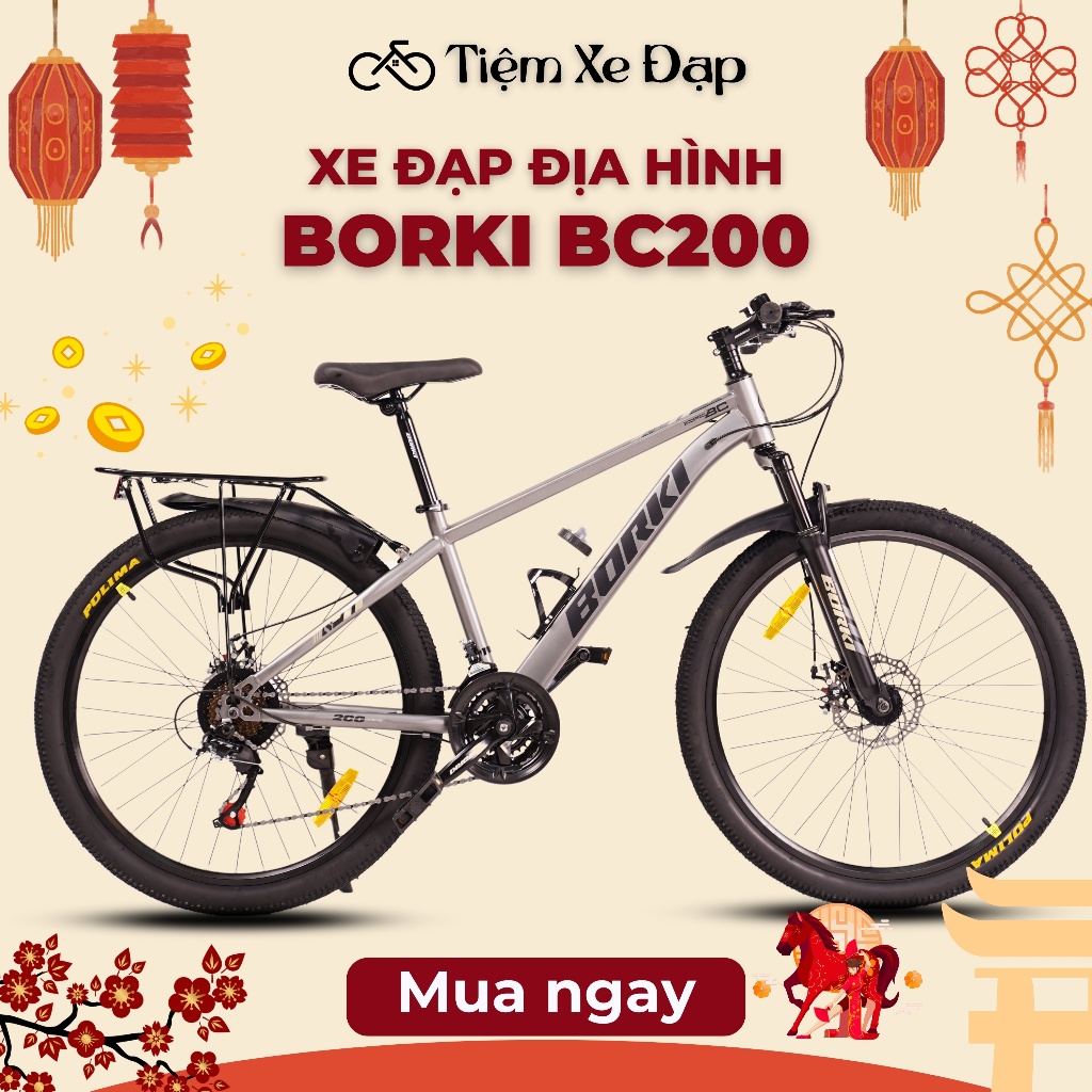 Xe Đạp Địa Hình BORKI BC 200 Size 24 26 Xe Đạp Cho Các Bạn Học Sinh Đi Học, Thể Thao