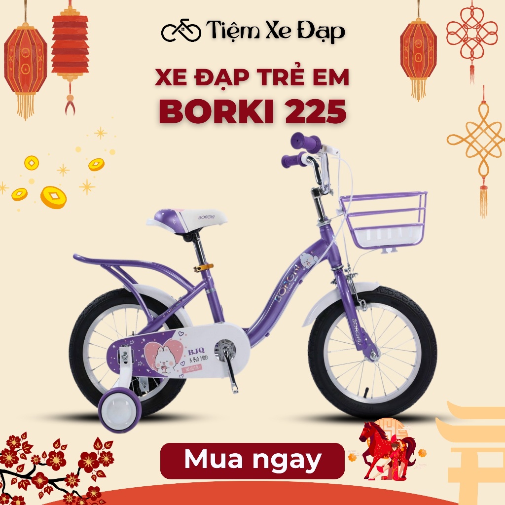Xe Đạp Trẻ Em BORKI 225 Size 12 Đến 20 Inch Dành Cho Bé Trai, Bé Gái từ 2-10 tuổi