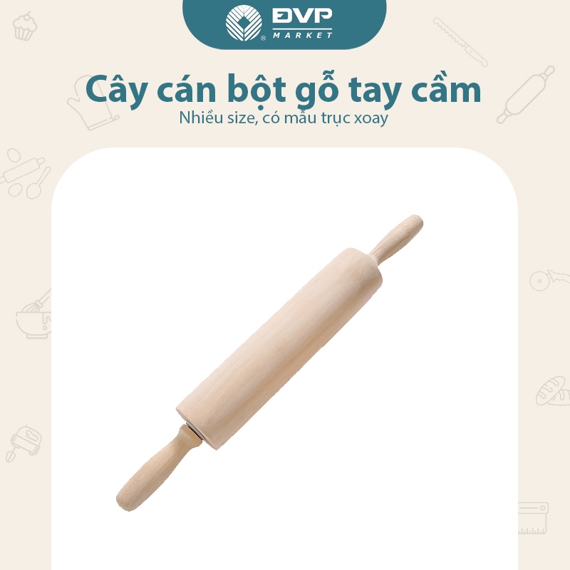 Cây cán bột gỗ - hai tay cầm