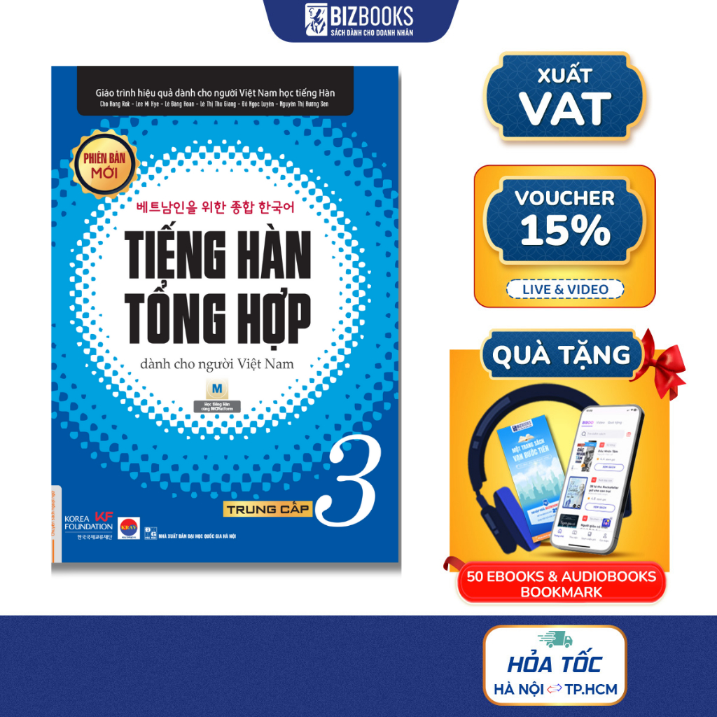 Sách - Giáo Trình Tiếng Hàn Tổng Hợp Dành Cho Người Việt Nam Trung Cấp Tập 3 (Đen Trắng) - Phiên Bản