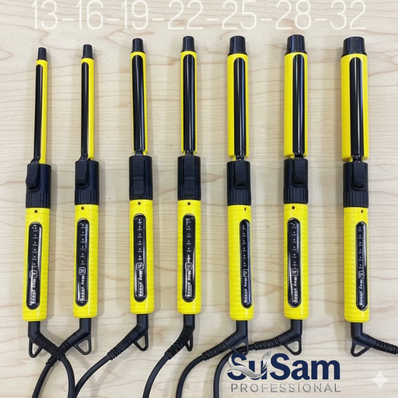 Máy Uốn Tóc Xoăn Cảm Ứng May Young M606 Màu Vàng Phủ Sứ Ceramic Giữ Nếp Lâu Bóng mượt