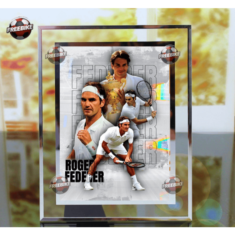 KHUNG POSTER ROGER FEDERER BẰNG KÍNH PHA LÊ CAO CẤP