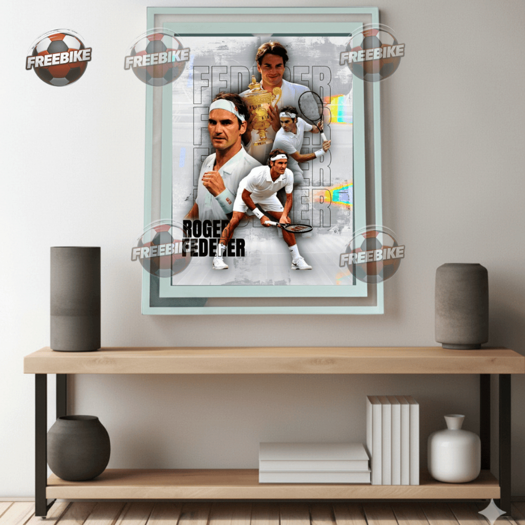 POSTER ROGER FEDERER KHUNG BẰNG KÍNH PHA LÊ CAO CẤP