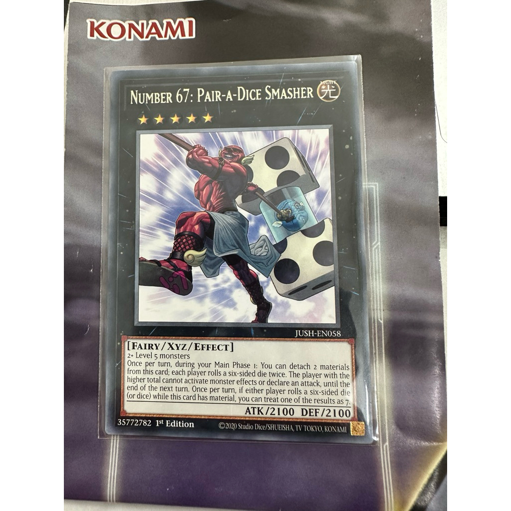 Thẻ bài Yugioh Number 67: Pair-A-Dice Smasher (Real Card)