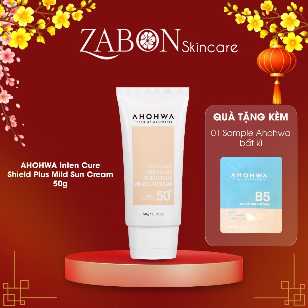 Kem Chống Nắng Ahohwa Inten Cure Shield Plus Mild Sun Cream SPF50+/PA++++ 50g
