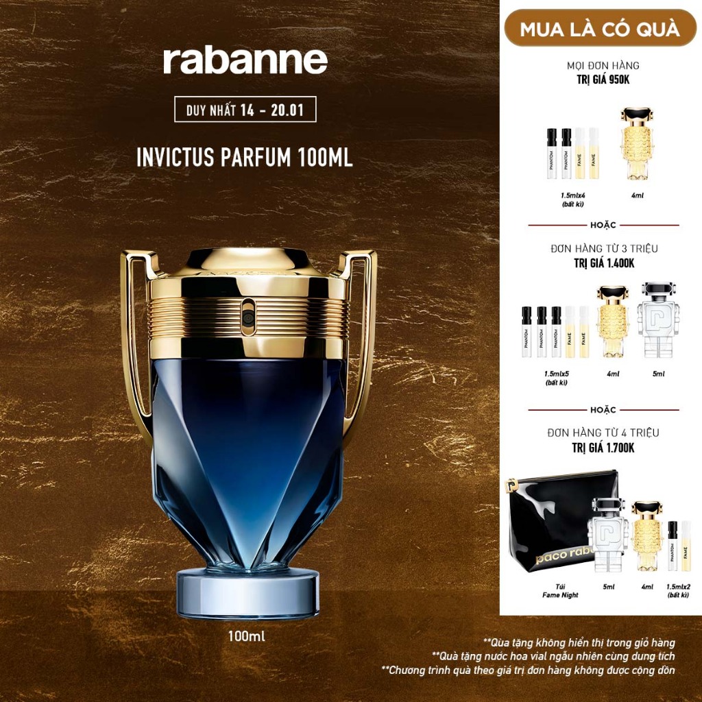 Nước hoa Nam Rabanne Invictus Parfum 100ML