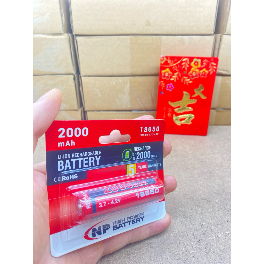 1 Viên Pin 18650 Đầu Nhọn 2000Mah NP Hàng Xịn Chính Hãng
