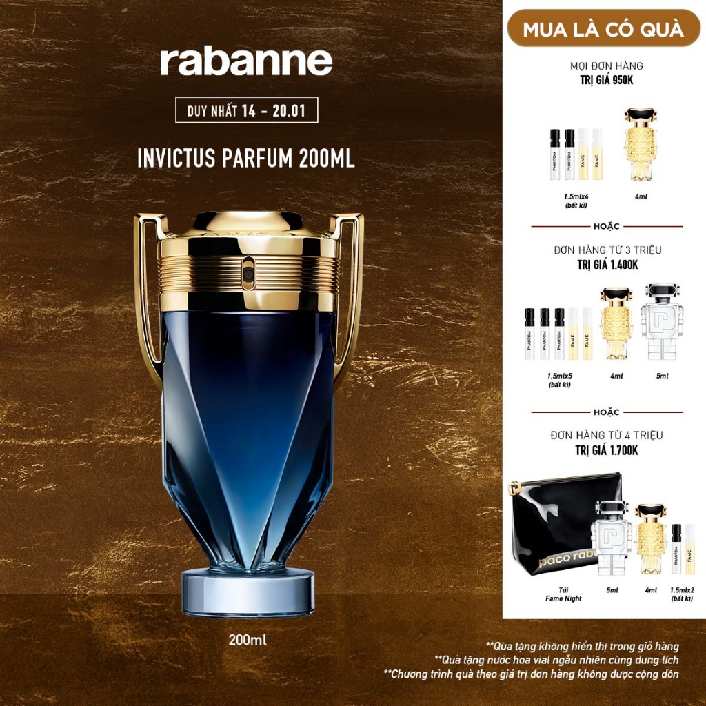 Nước hoa Nam Rabanne Invictus Parfum 200ML
