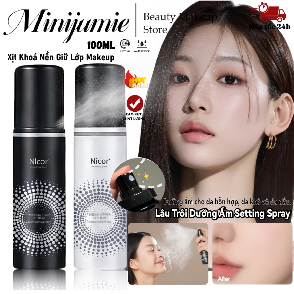 [CHÍNH HÃNG]NICOR Xịt Khoá Nền Giữ Lớp Makeup Lâu Trôi Dưỡng Ẩm Setting Spray 100ml