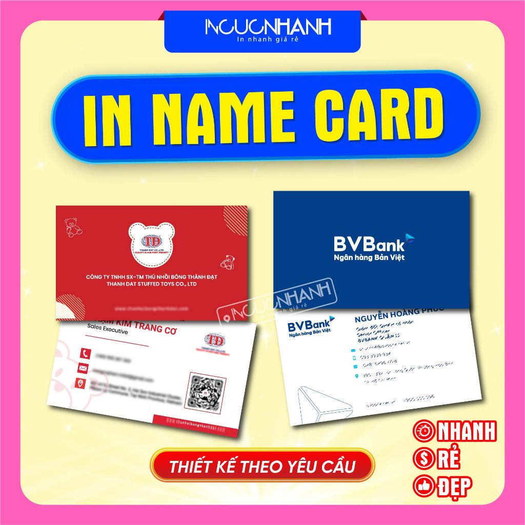 [IN THEO YÊU CẦU] NAMECARD, CARD CÁM ƠN, CARD VISIT chất giấy C300 in offset chất lượng cao,chống tr