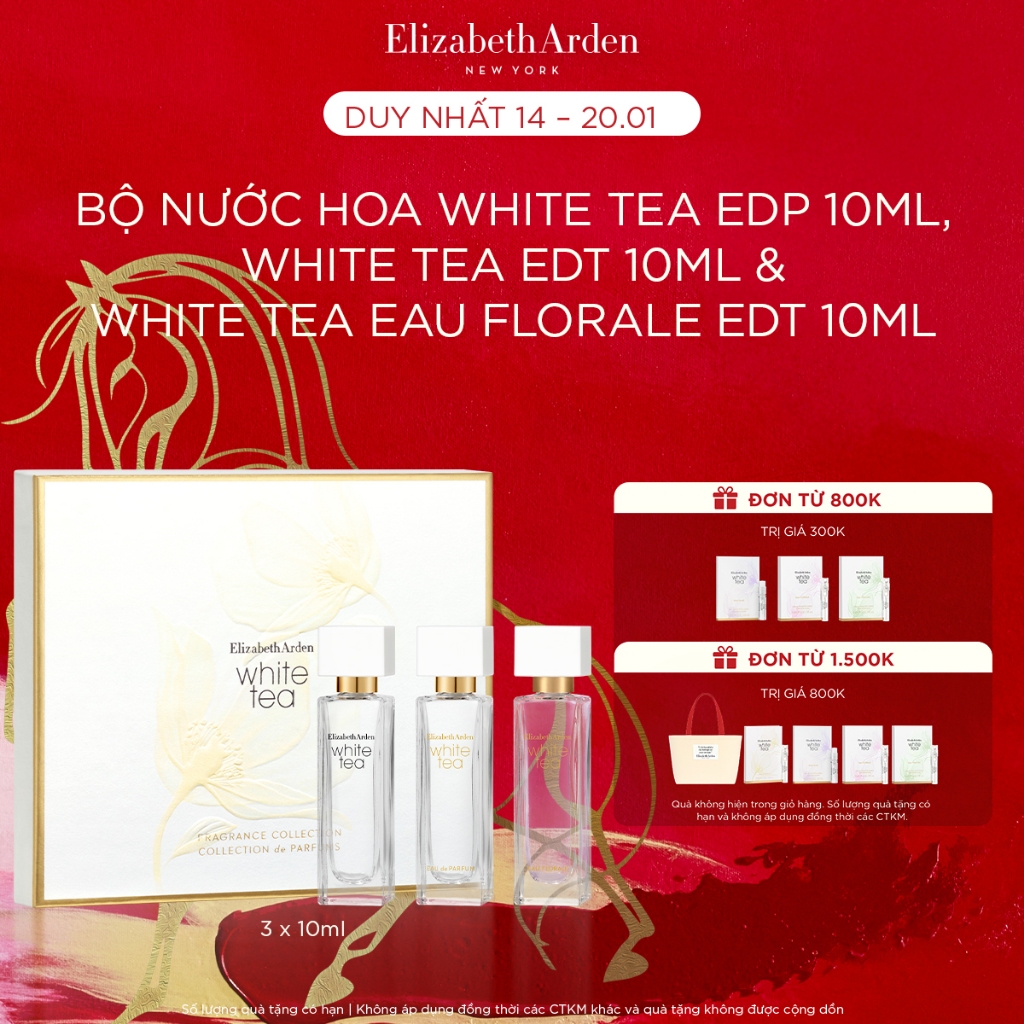 Bộ Nước hoa Elizabeth Arden White Tea EDP 10ml, White Tea EDT 10ml & White Tea Eau Florale EDT 10ml