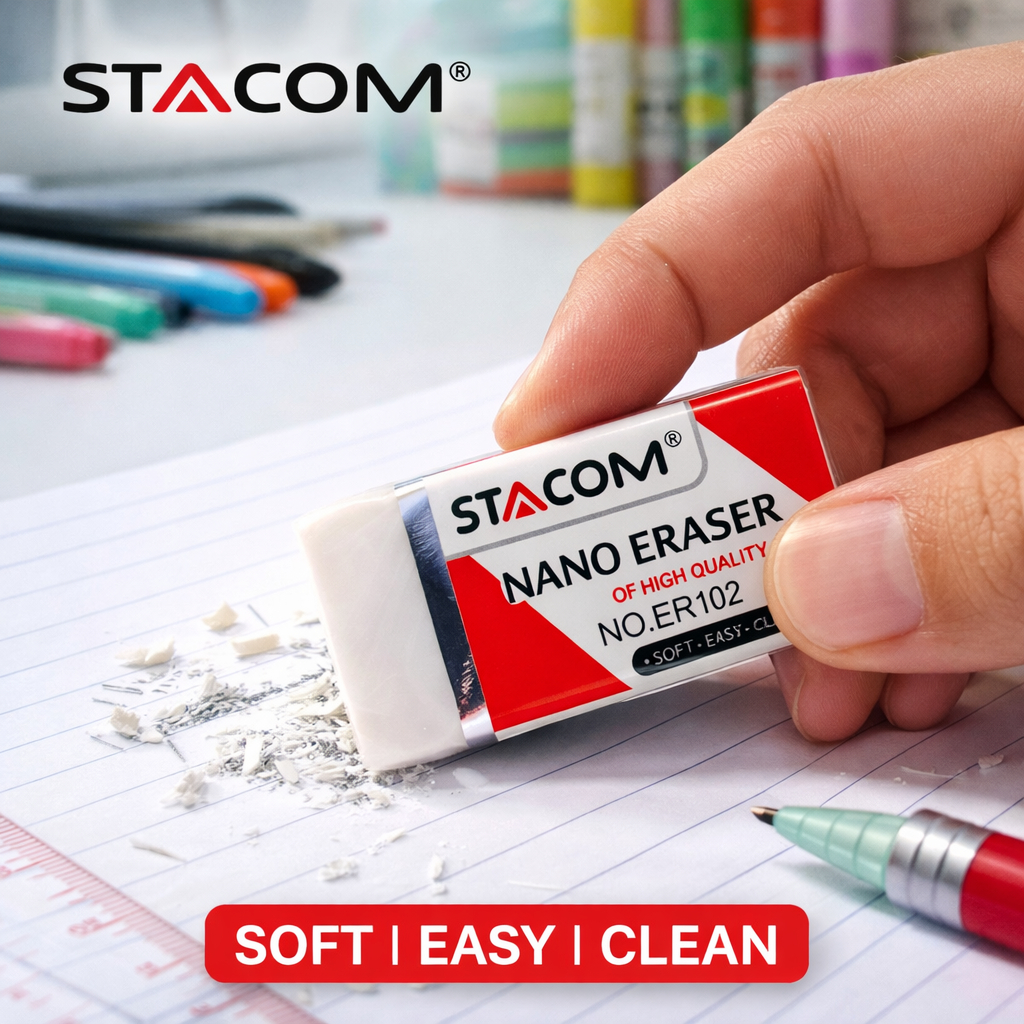 (COMBO 2 VIÊN ) gôm NANO siêu sạch, chất liệu PVA cao cấp, không làm bẩn giấy, tẩy sạch | Stacom ER103