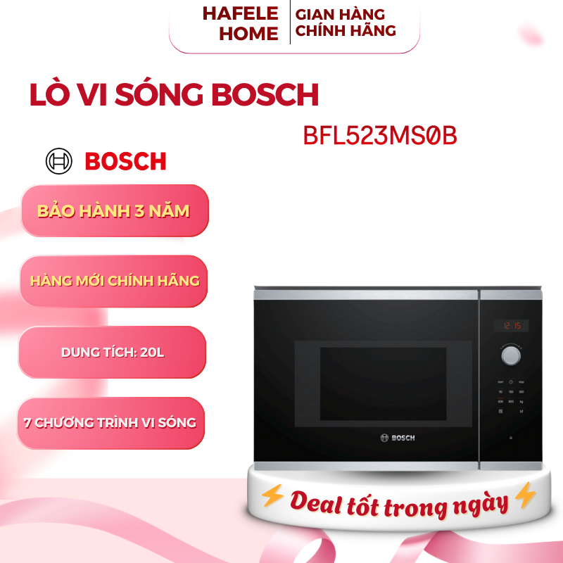 Lò Vi Sóng Bosch BFL523MS0B - 20L - Đa Chức Năng - Điều Khiển Dễ Dàng - EEH