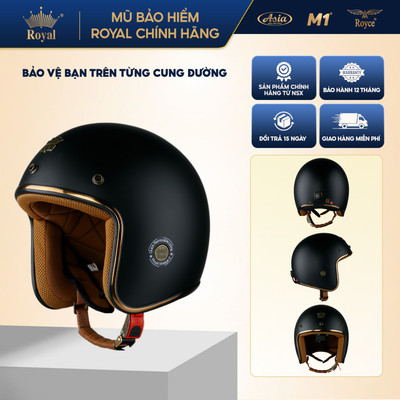 Mũ bảo hiểm 3/4 Royal M20C đen nhám đi xe máy size L XL XXL chính hãng tại Nón Trùm